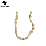 Load image into Gallery viewer, Natural raw white stone necklace
